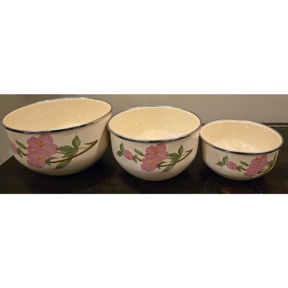 VTG Franciscan Desert Rose Nesting Mixing Bowls Set of 3 Made in USA - Picture 4 of 8